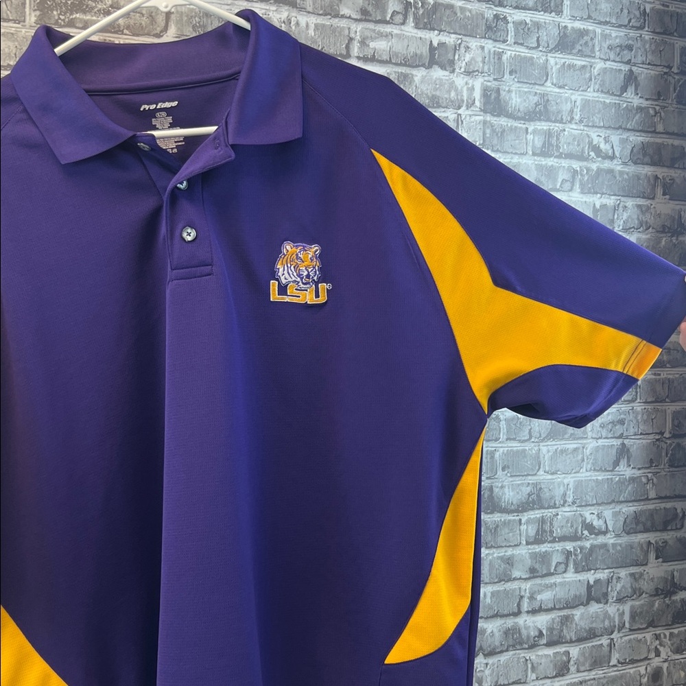 Men's LSU‎ Pro Edge Purple Athletic Polo